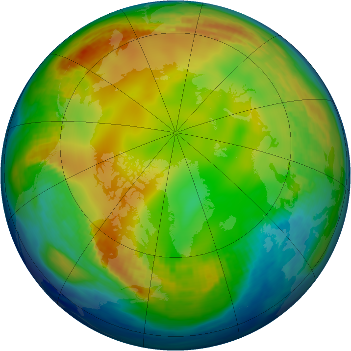 Arctic ozone map for 28 December 1987